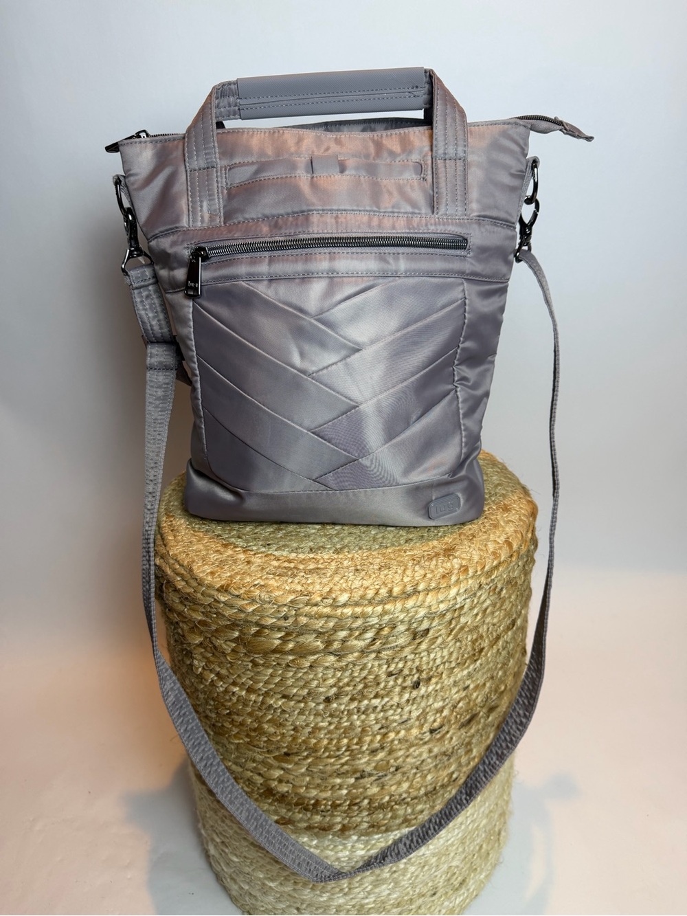 lug Light Gray Quilted Crossbody Tote